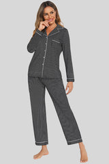 Collared Neck Loungewear Set with Pocket - Admiresty