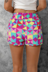 Color Block Elastic Waist Shorts - Admiresty