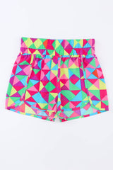 Color Block Elastic Waist Shorts - Admiresty