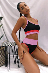 Color Block Spaghetti Strap Two - Piece Swim Set - Admiresty