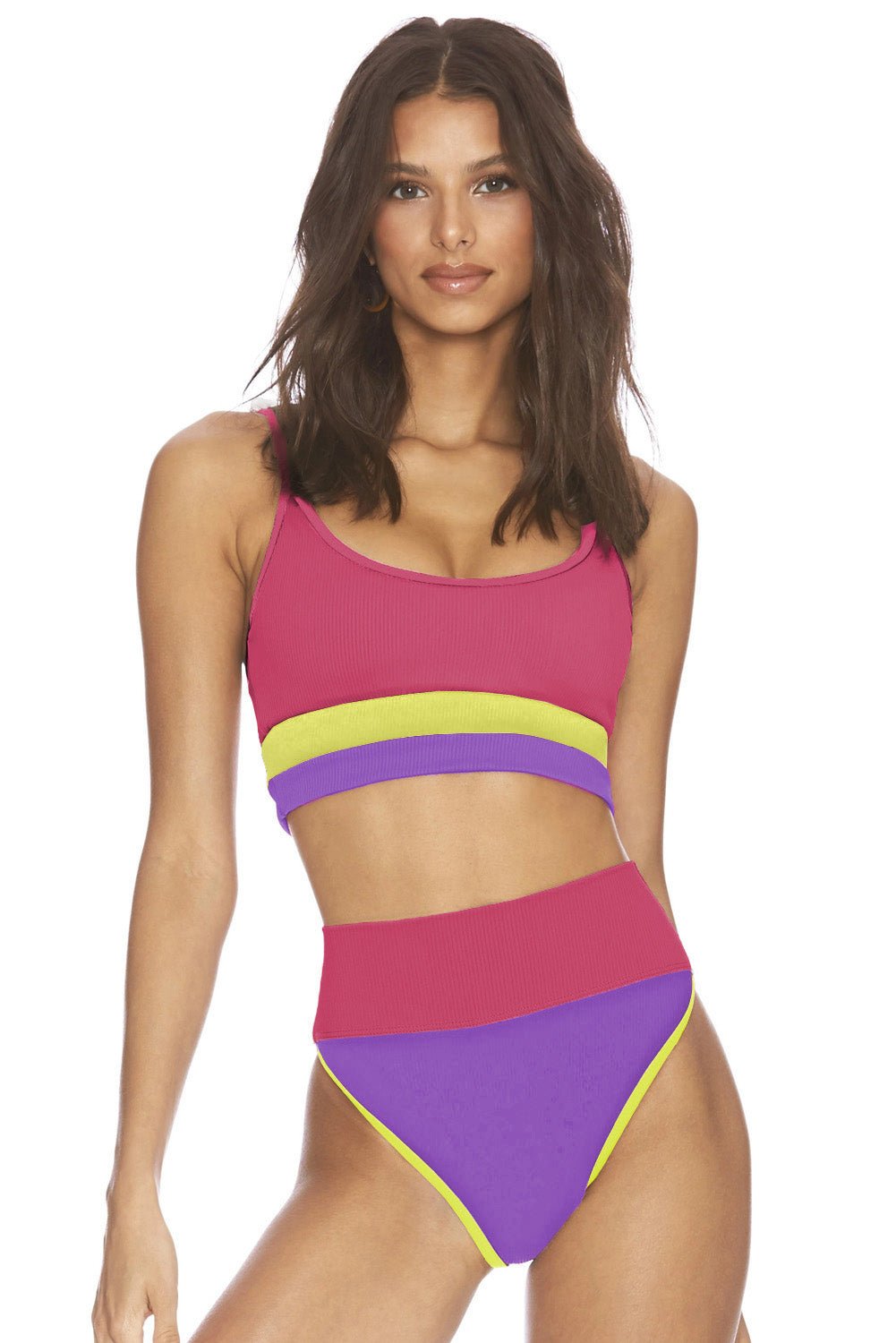 Color Block Spaghetti Strap Two - Piece Swim Set - Admiresty