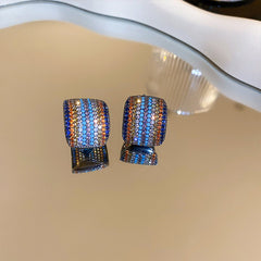 Contrast Inlaid Zircon Earrings - Admiresty