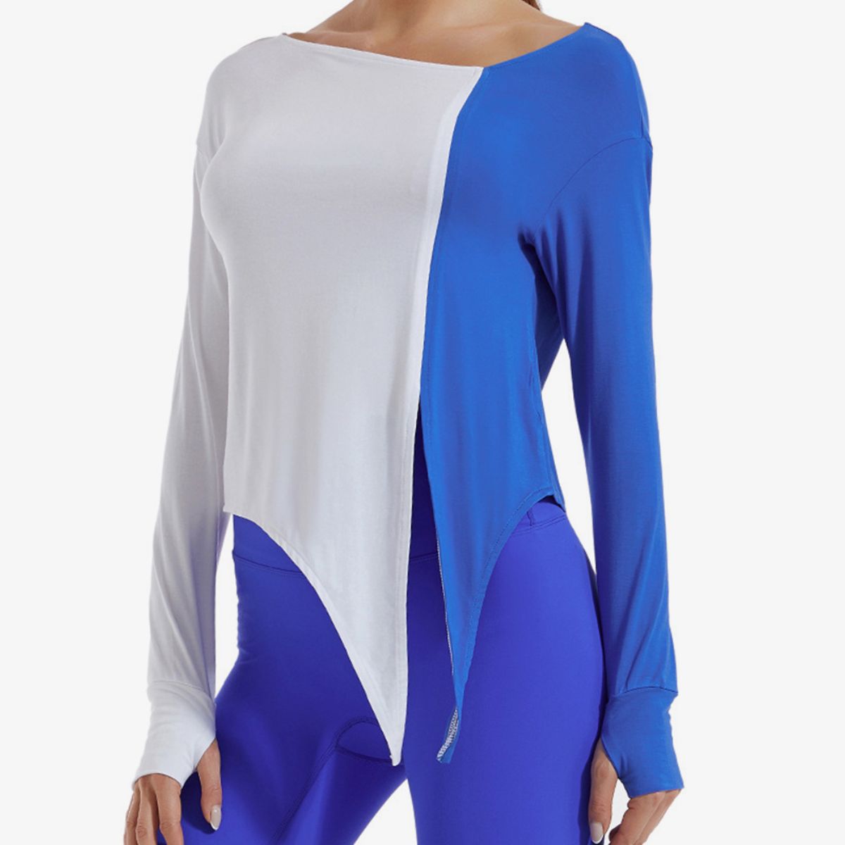 Contrast Slit Sports Top - Admiresty