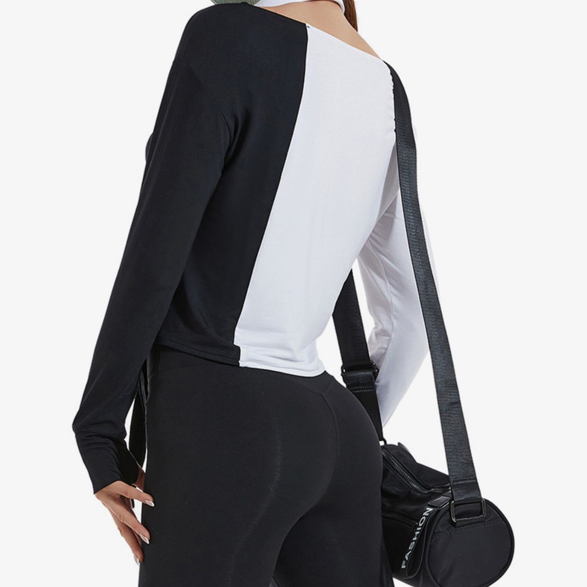 Contrast Slit Sports Top - Admiresty