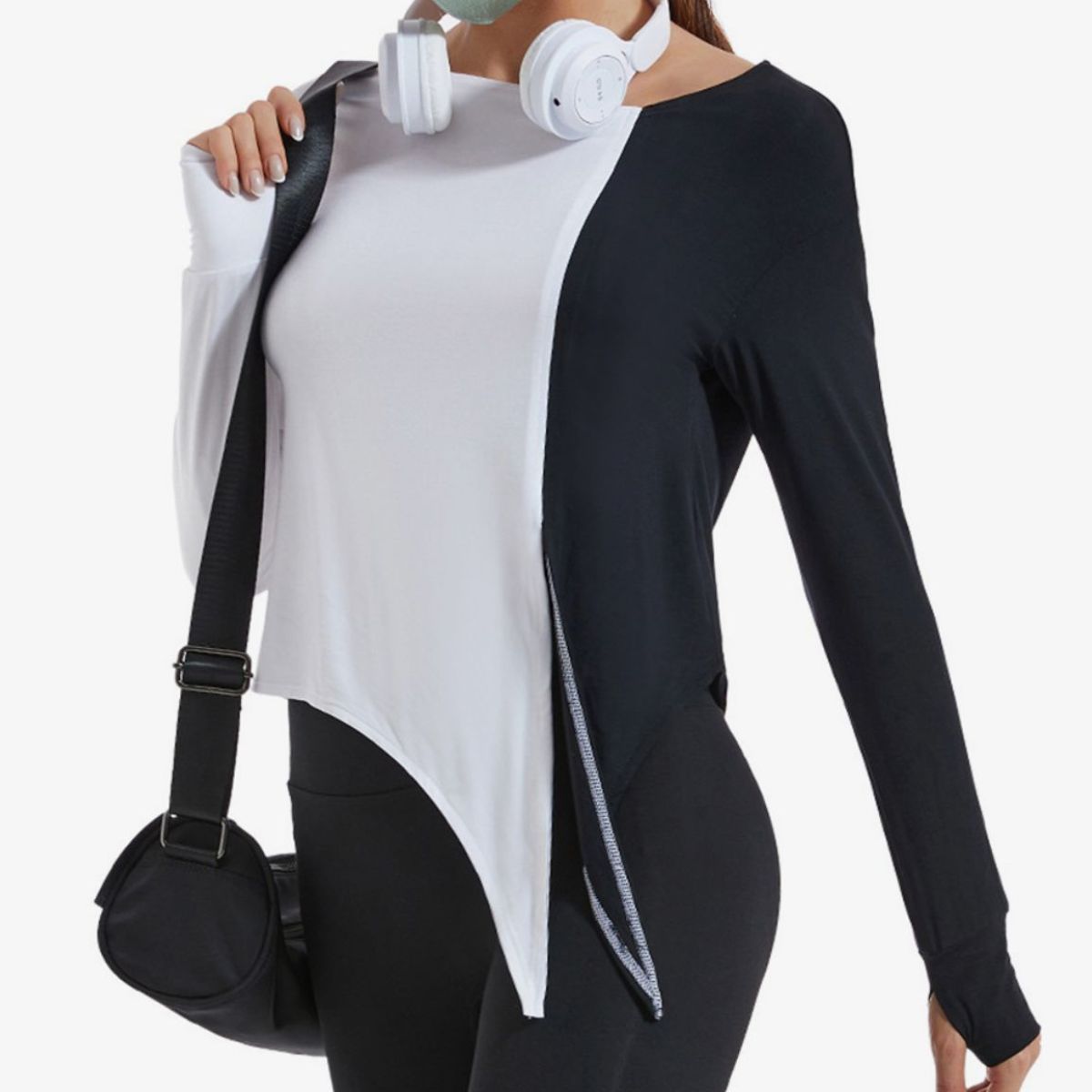 Contrast Slit Sports Top - Admiresty