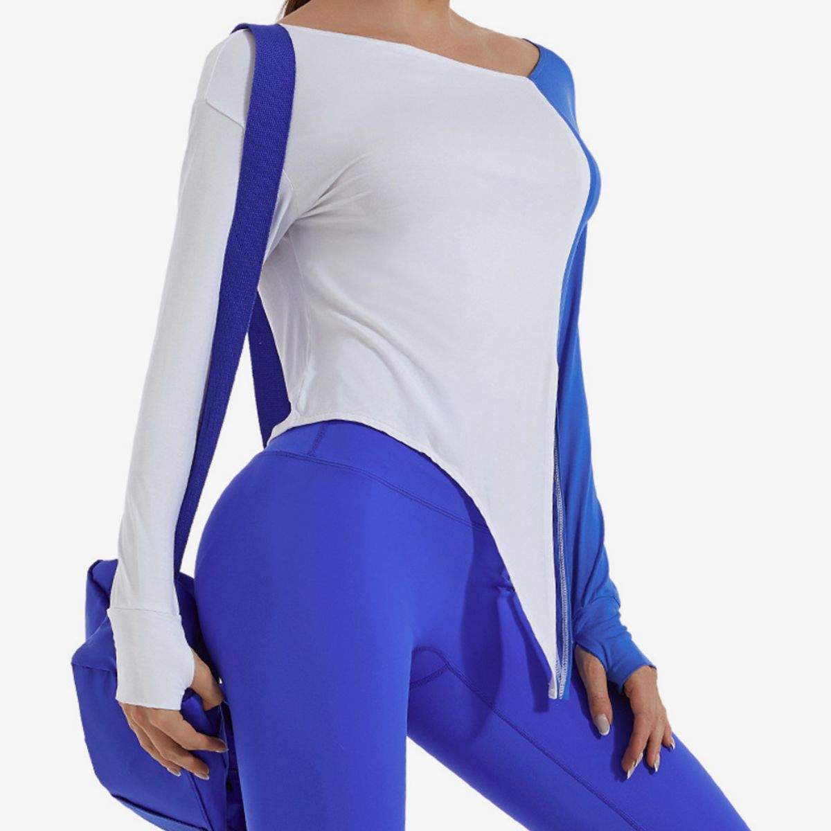 Contrast Slit Sports Top - Admiresty