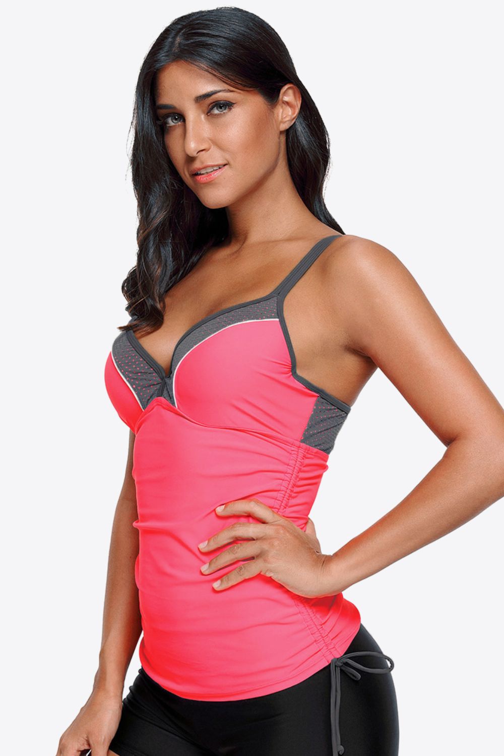 Contrast Sweetheart Neck Swim Cami - Admiresty