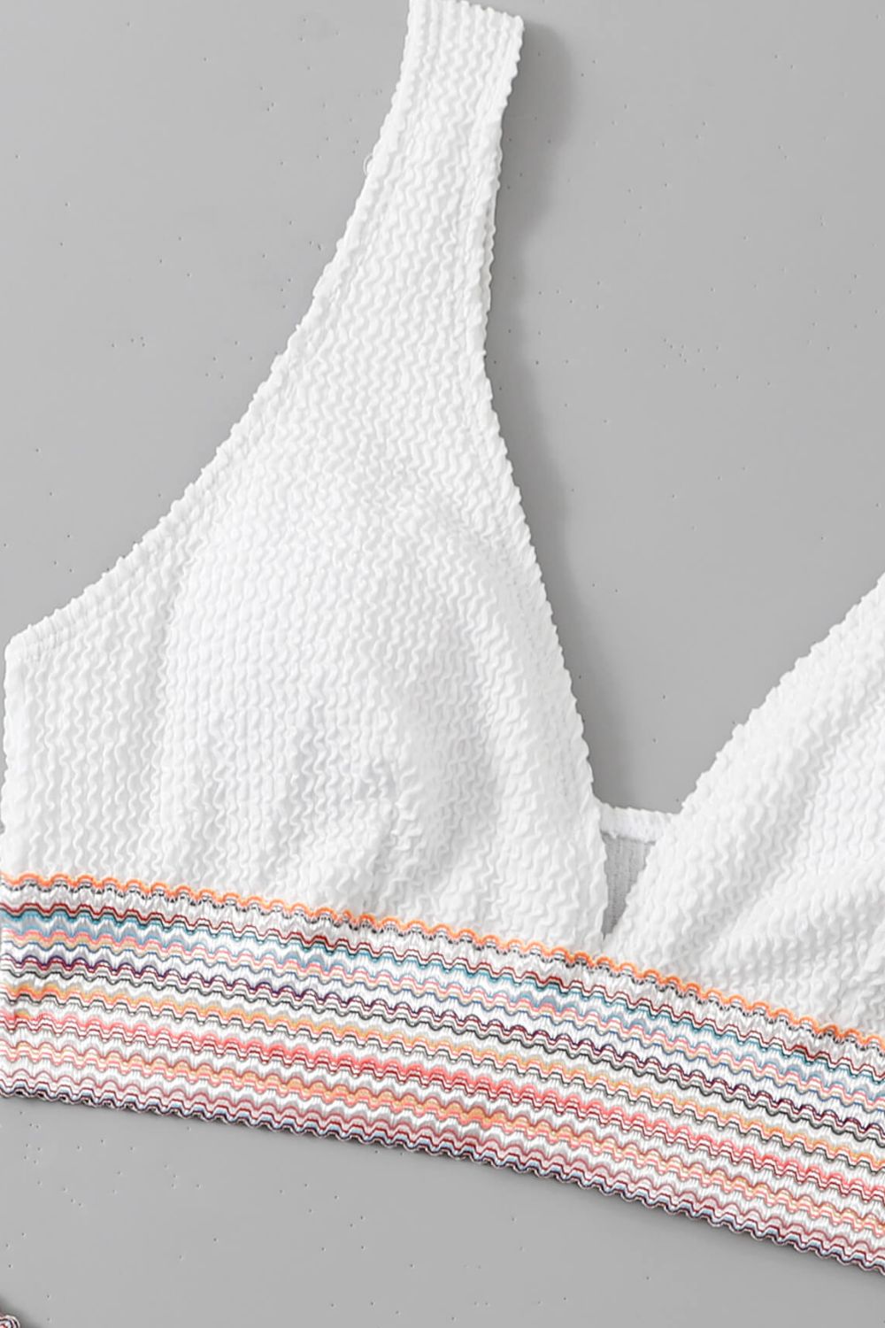 Contrast Textured High Cut Swim Set - Admiresty