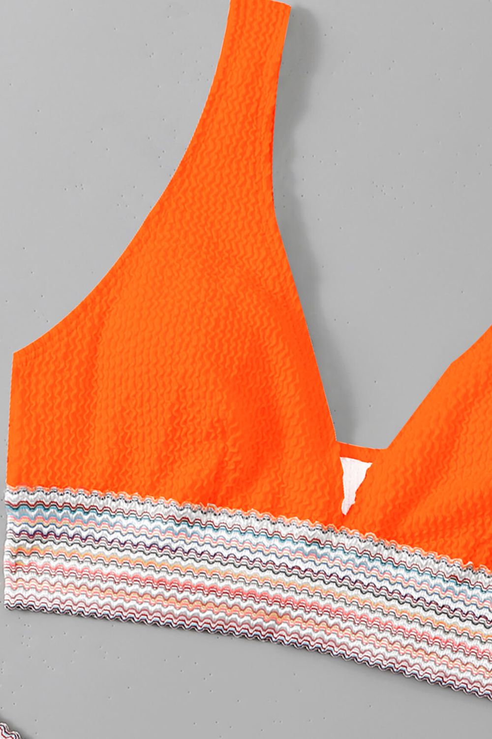 Contrast Textured High Cut Swim Set - Admiresty