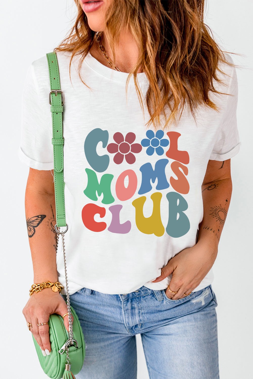 COOL MOMS CLUB Round Neck Short Sleeve T - Shirt - Admiresty