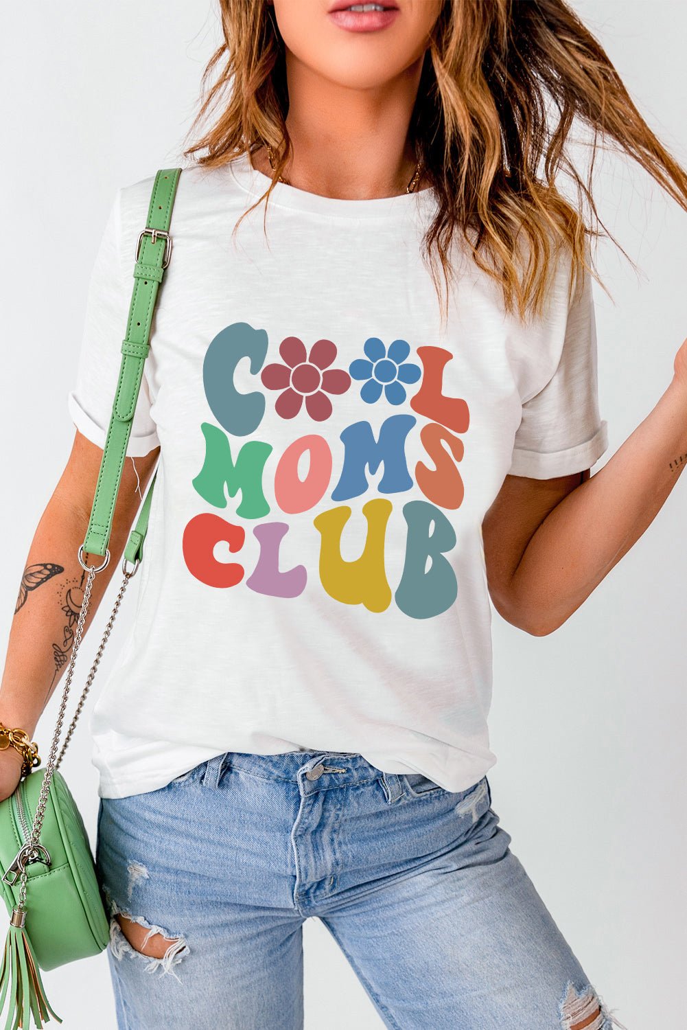 COOL MOMS CLUB Round Neck Short Sleeve T - Shirt - Admiresty