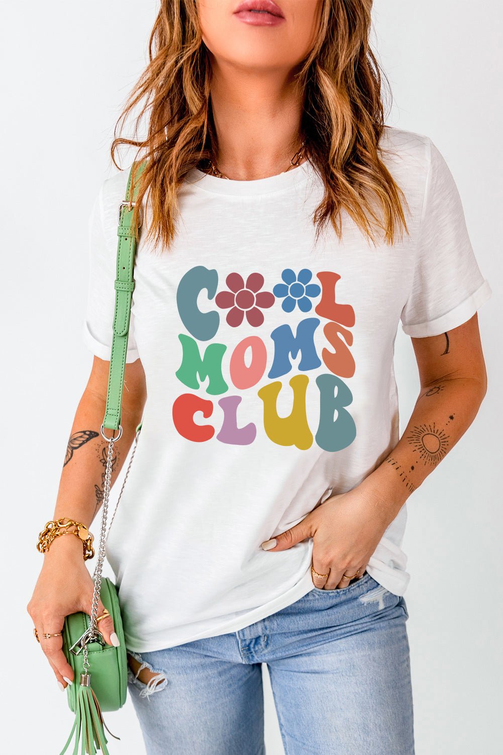 COOL MOMS CLUB Round Neck Short Sleeve T - Shirt - Admiresty