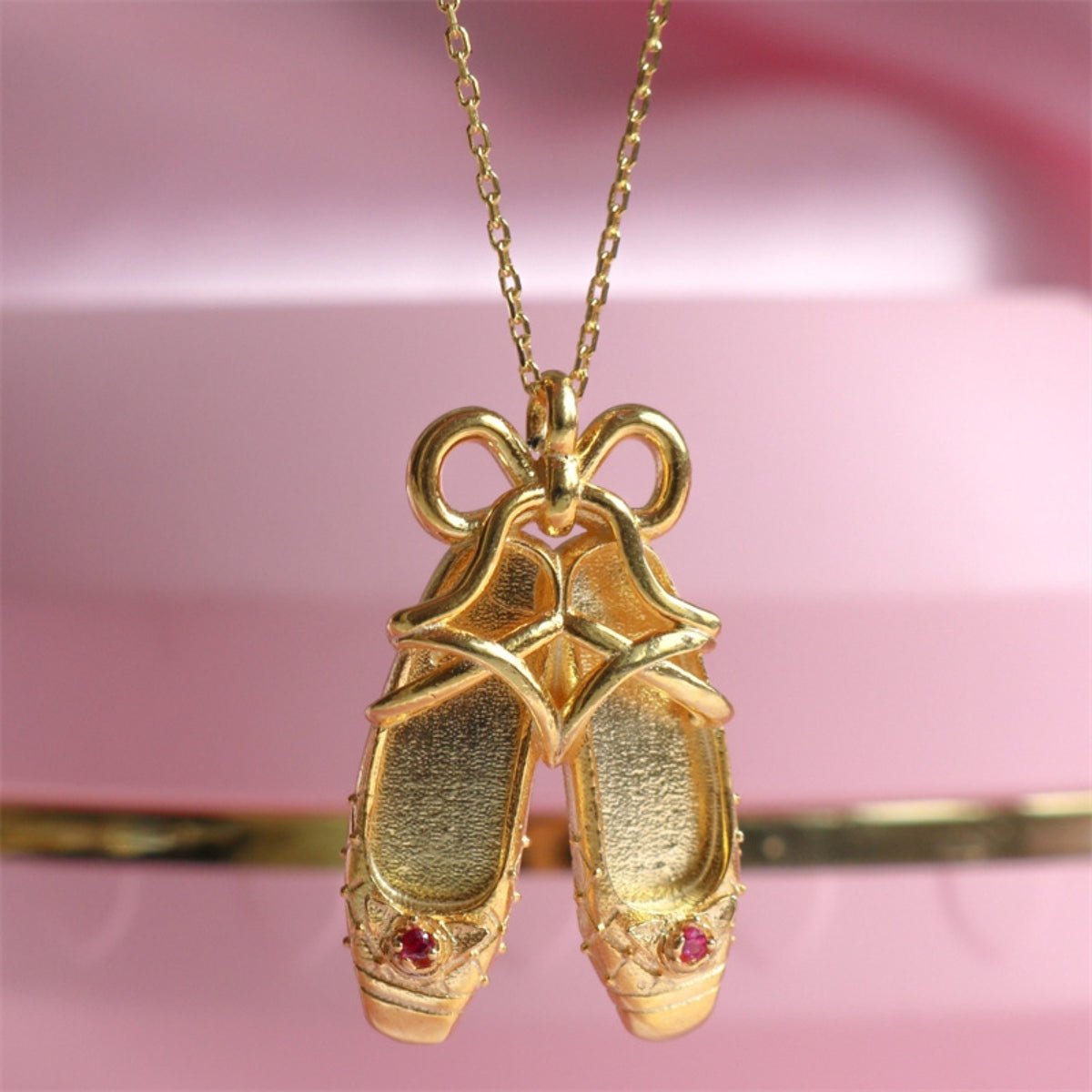 Copper Ballet Shoe Pendant Necklace - Admiresty