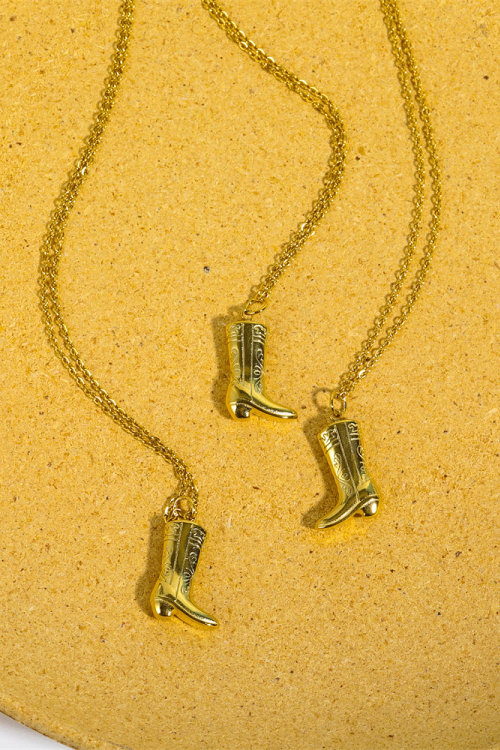 Cowboy Boot Pendant Stainless Steel Necklace - Admiresty