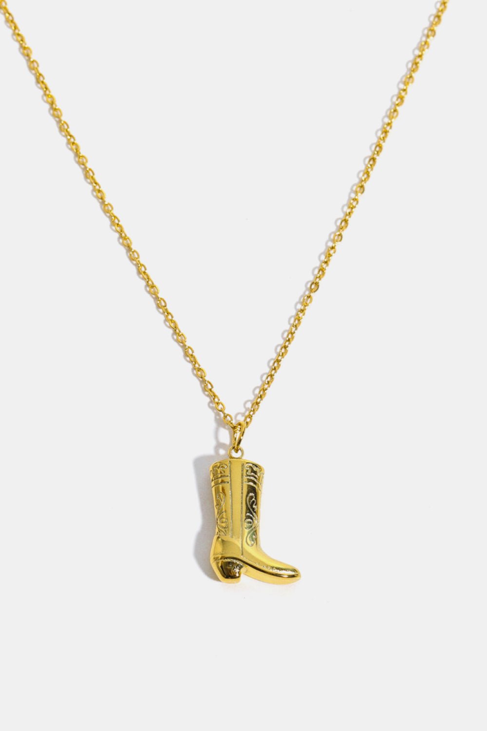 Cowboy Boot Pendant Stainless Steel Necklace - Admiresty