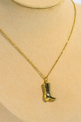 Cowboy Boot Pendant Stainless Steel Necklace - Admiresty