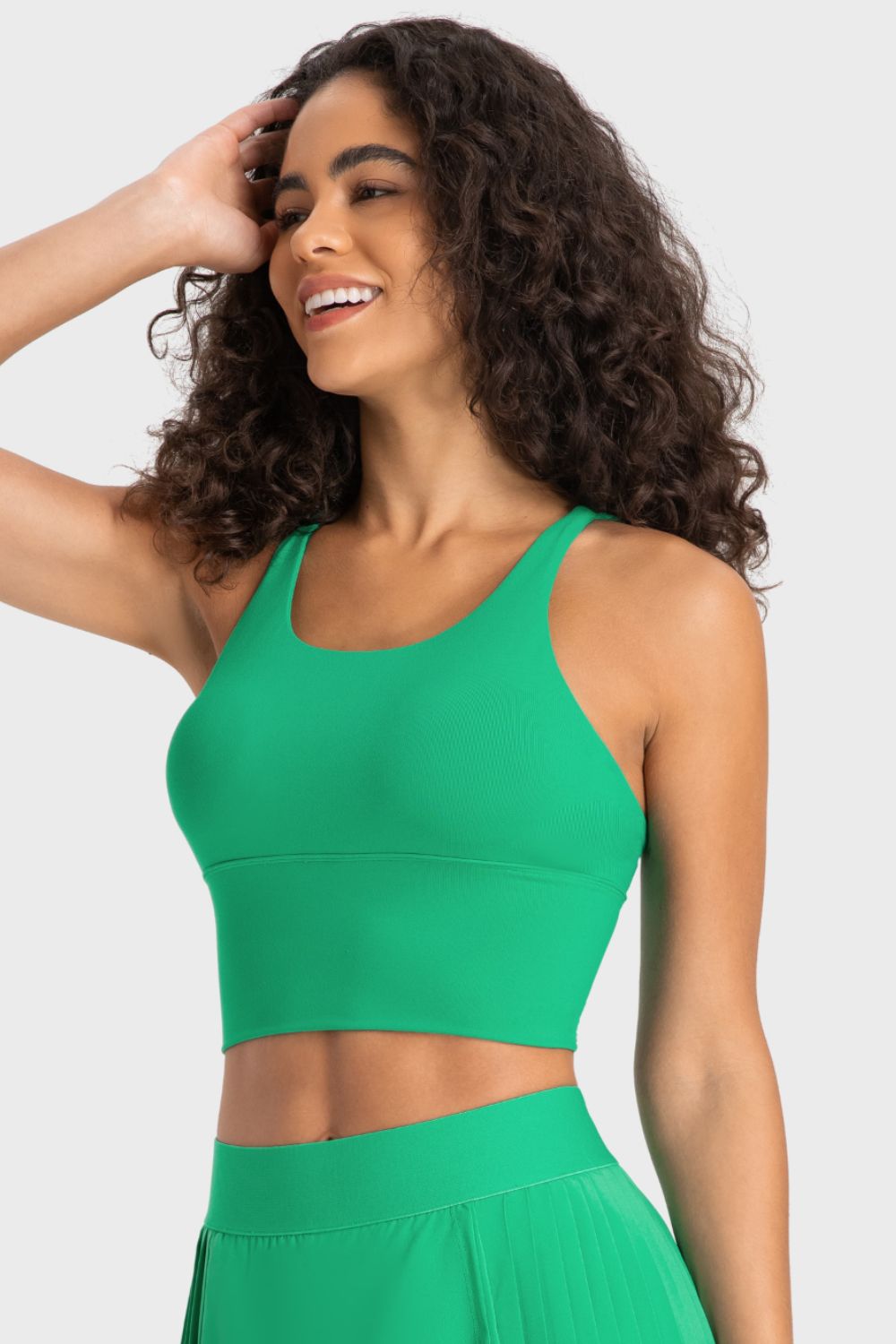 Crisscross Back Ladder Detail Sports Bra - Admiresty