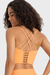 Crisscross Back Ladder Detail Sports Bra - Admiresty