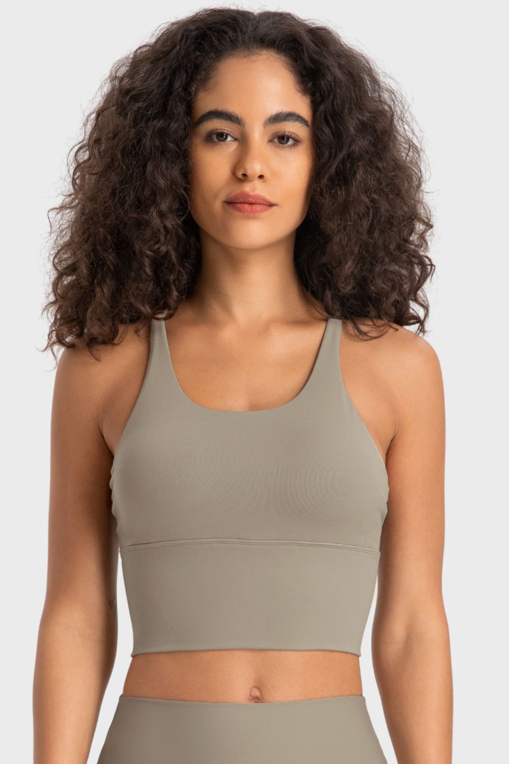 Crisscross Back Ladder Detail Sports Bra - Admiresty