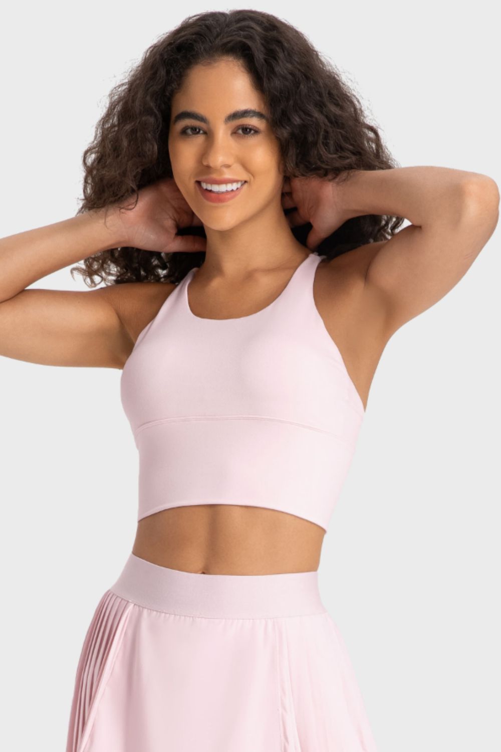 Crisscross Back Ladder Detail Sports Bra - Admiresty