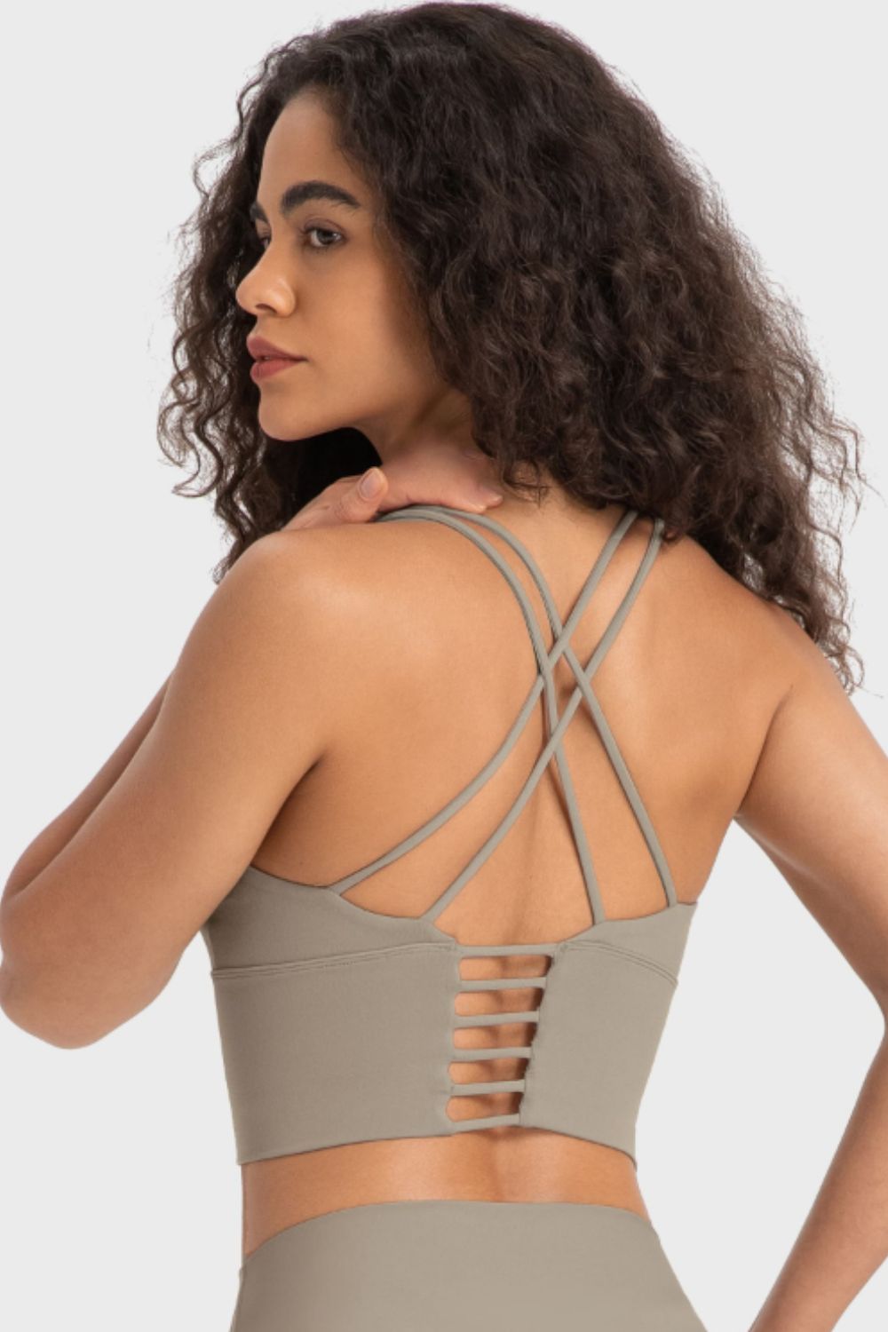 Crisscross Back Ladder Detail Sports Bra - Admiresty