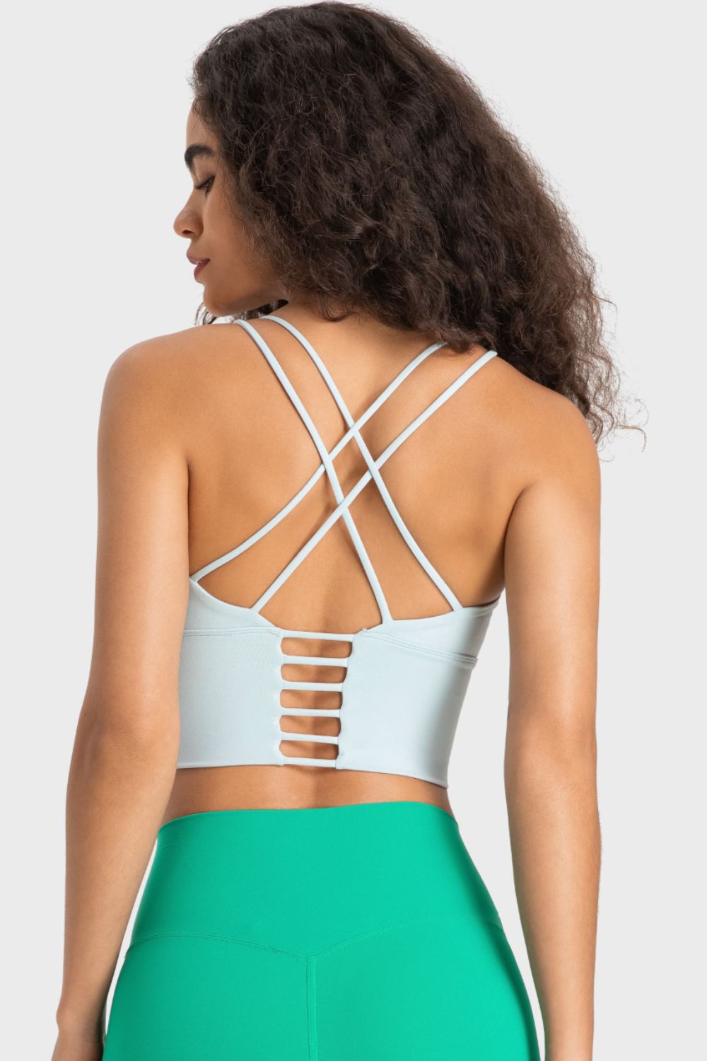 Crisscross Back Ladder Detail Sports Bra - Admiresty