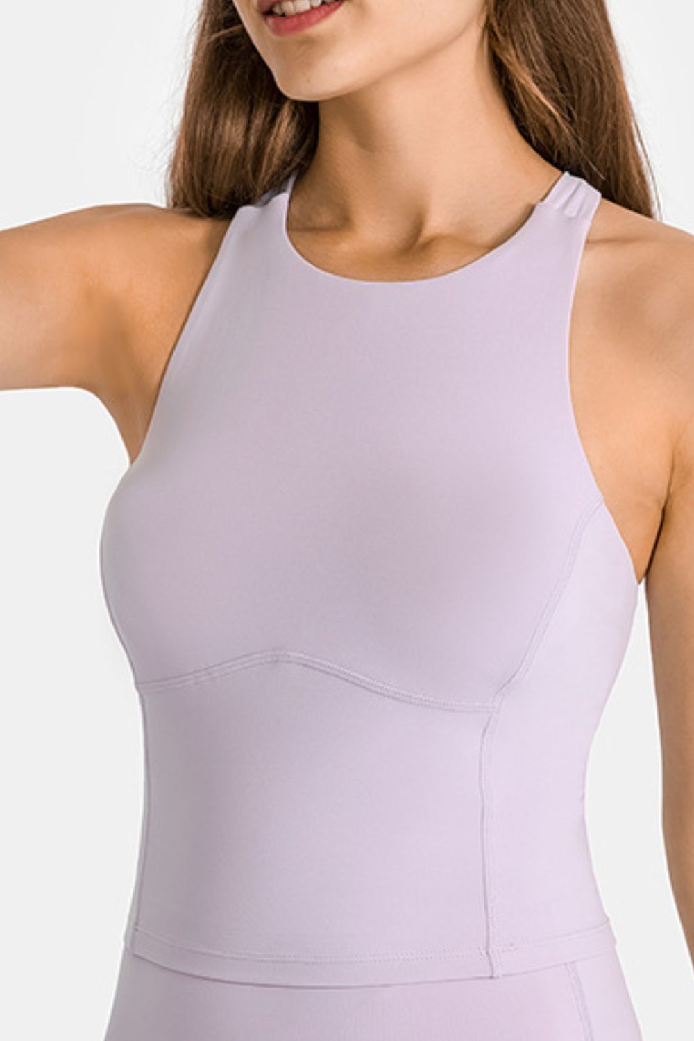 Crisscross Back Round Neck Yoga Tank - Admiresty