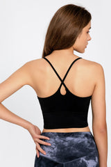 Crisscross Back Scoop Neck Sports Cami - Admiresty