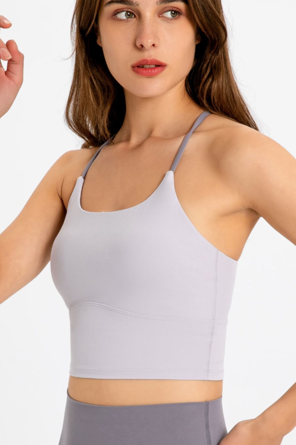 Crisscross Back Scoop Neck Sports Cami - Admiresty