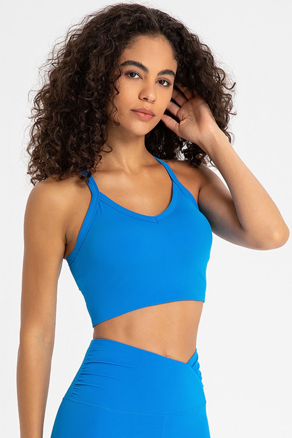 Crisscross Back V - Neck Sports Bra - Admiresty