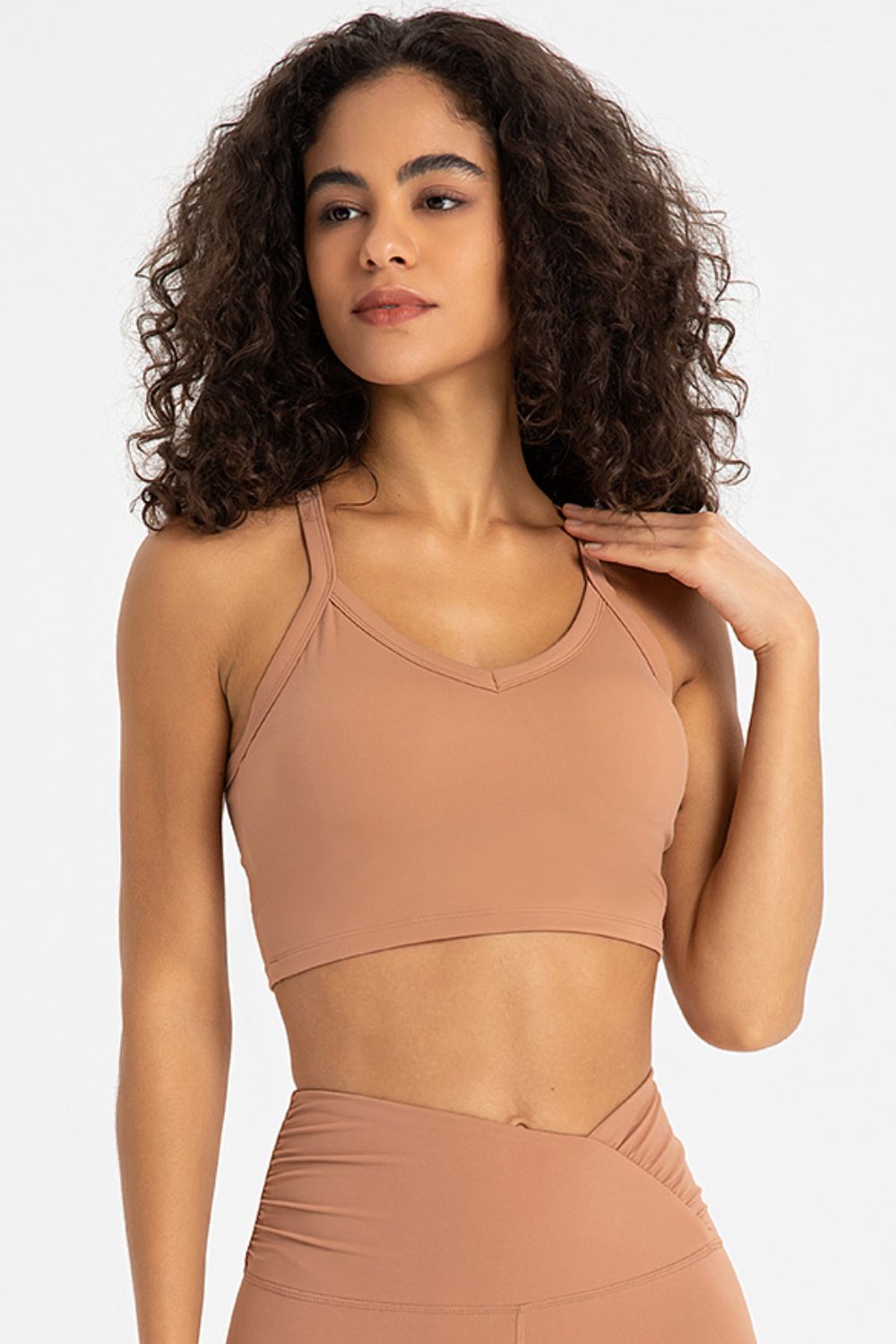 Crisscross Back V - Neck Sports Bra - Admiresty