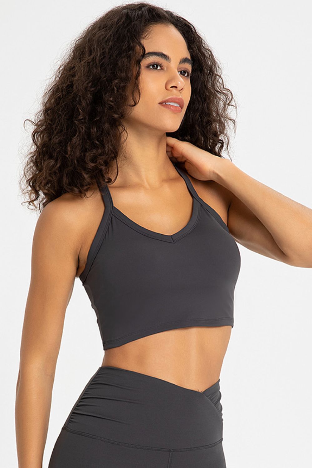 Crisscross Back V - Neck Sports Bra - Admiresty