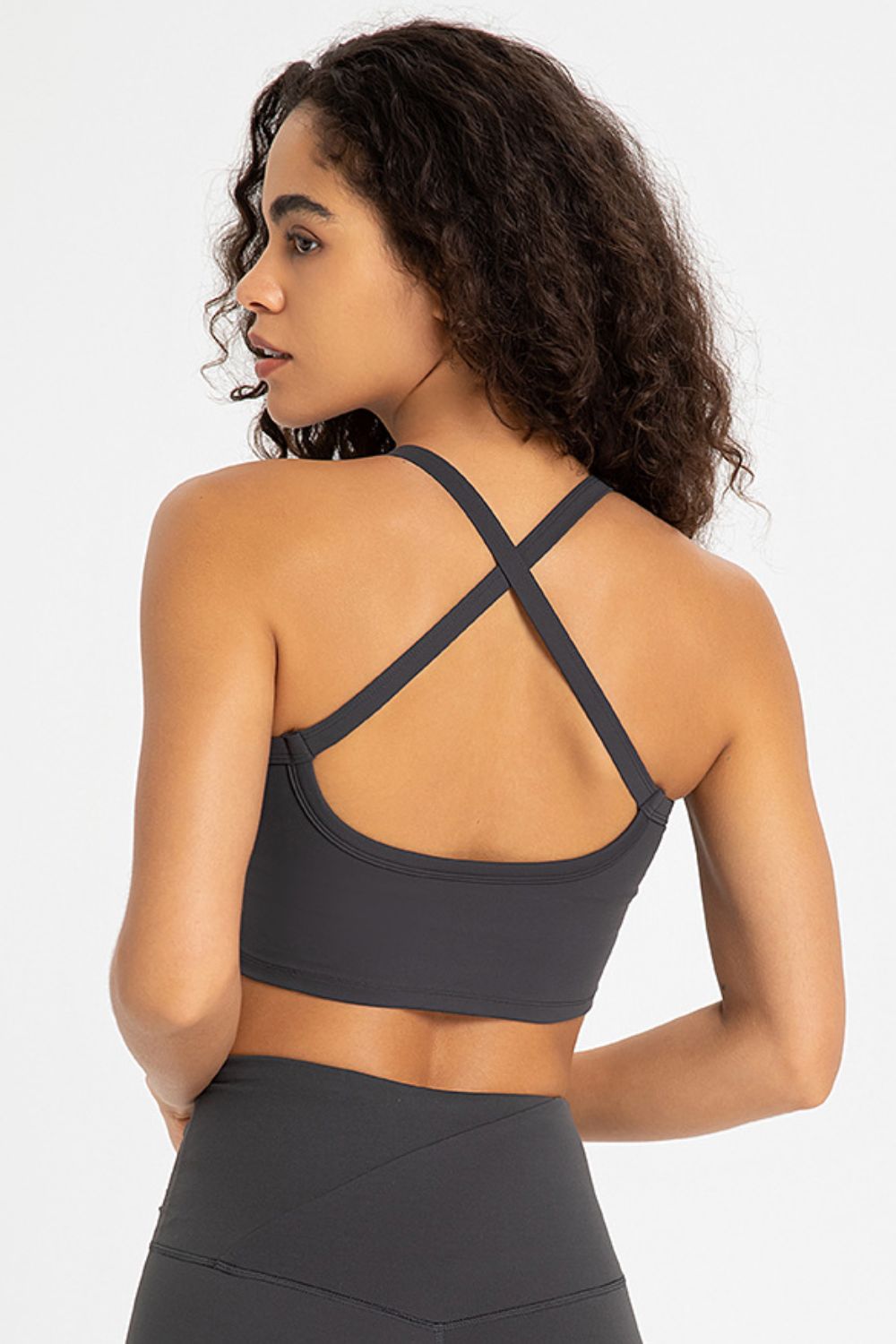 Crisscross Back V - Neck Sports Bra - Admiresty