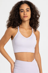 Crisscross Back V - Neck Sports Bra - Admiresty