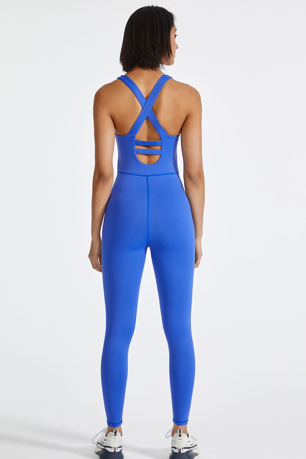 Crisscross Back Wide Strap Active Jumpsuit - Admiresty