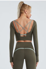 Crisscross Cropped Sports Top - Admiresty