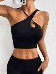 Crisscross Cutout Crop Active Tank - Admiresty