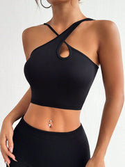 Crisscross Cutout Crop Active Tank - Admiresty