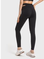 Crisscross Cutout Sports Leggings - Admiresty