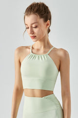 Crisscross Gathered Detail Cropped Sports Cami - Admiresty