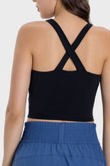 Crisscross Grecian Neck Active Cami - Admiresty