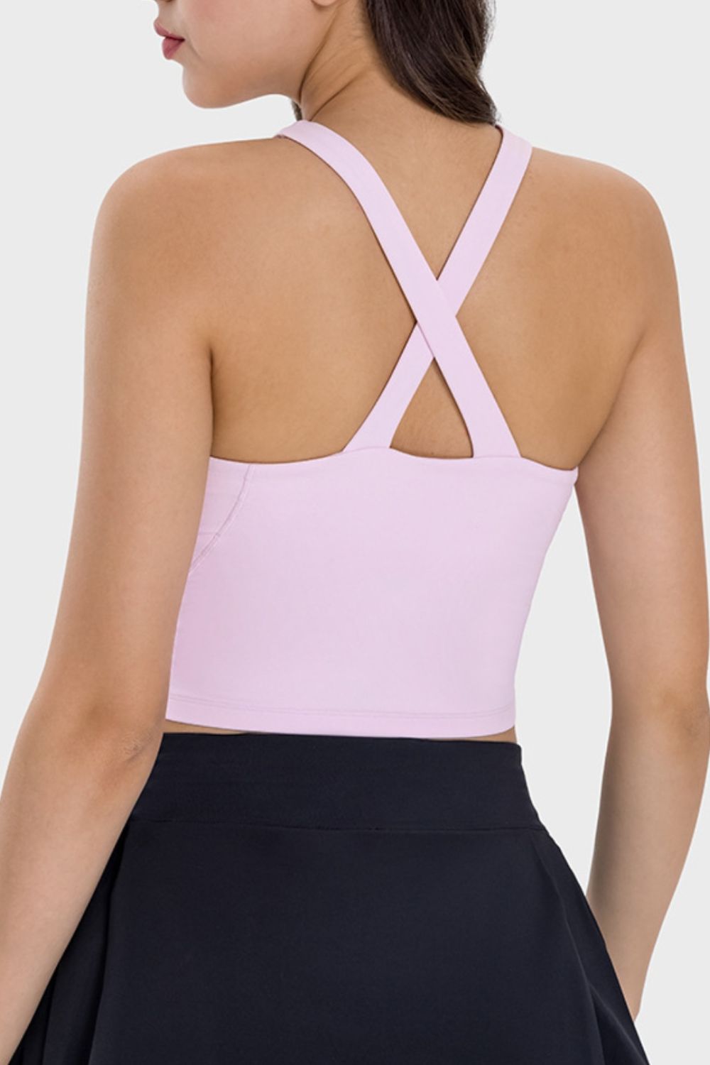 Crisscross Grecian Neck Active Cami - Admiresty