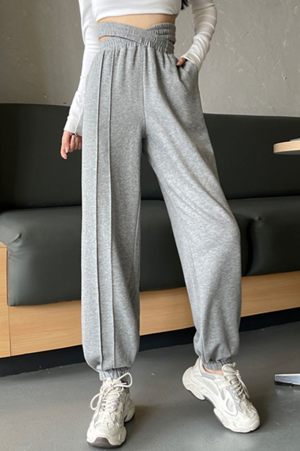 Crisscross Long Sweatpants - Admiresty