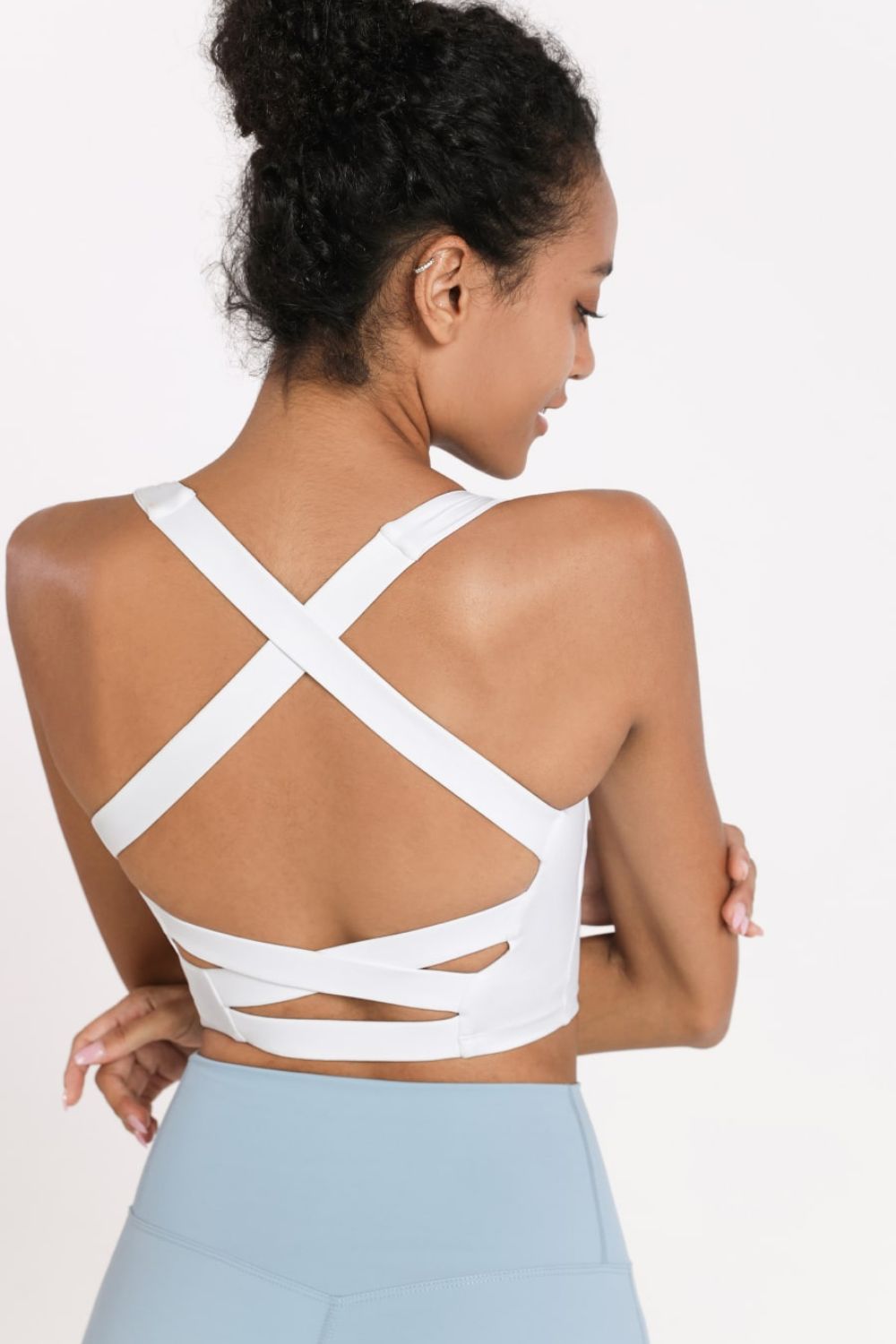 Crisscross Open Back Cropped Sports Cami - Admiresty