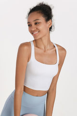 Crisscross Open Back Cropped Sports Cami - Admiresty