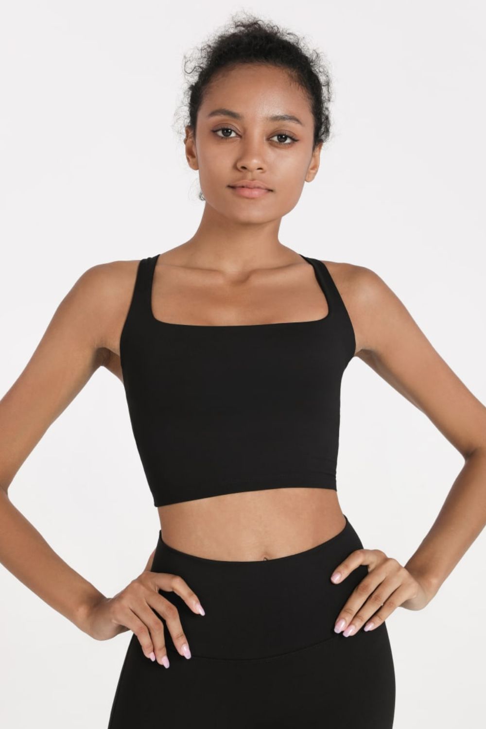 Crisscross Open Back Cropped Sports Cami - Admiresty