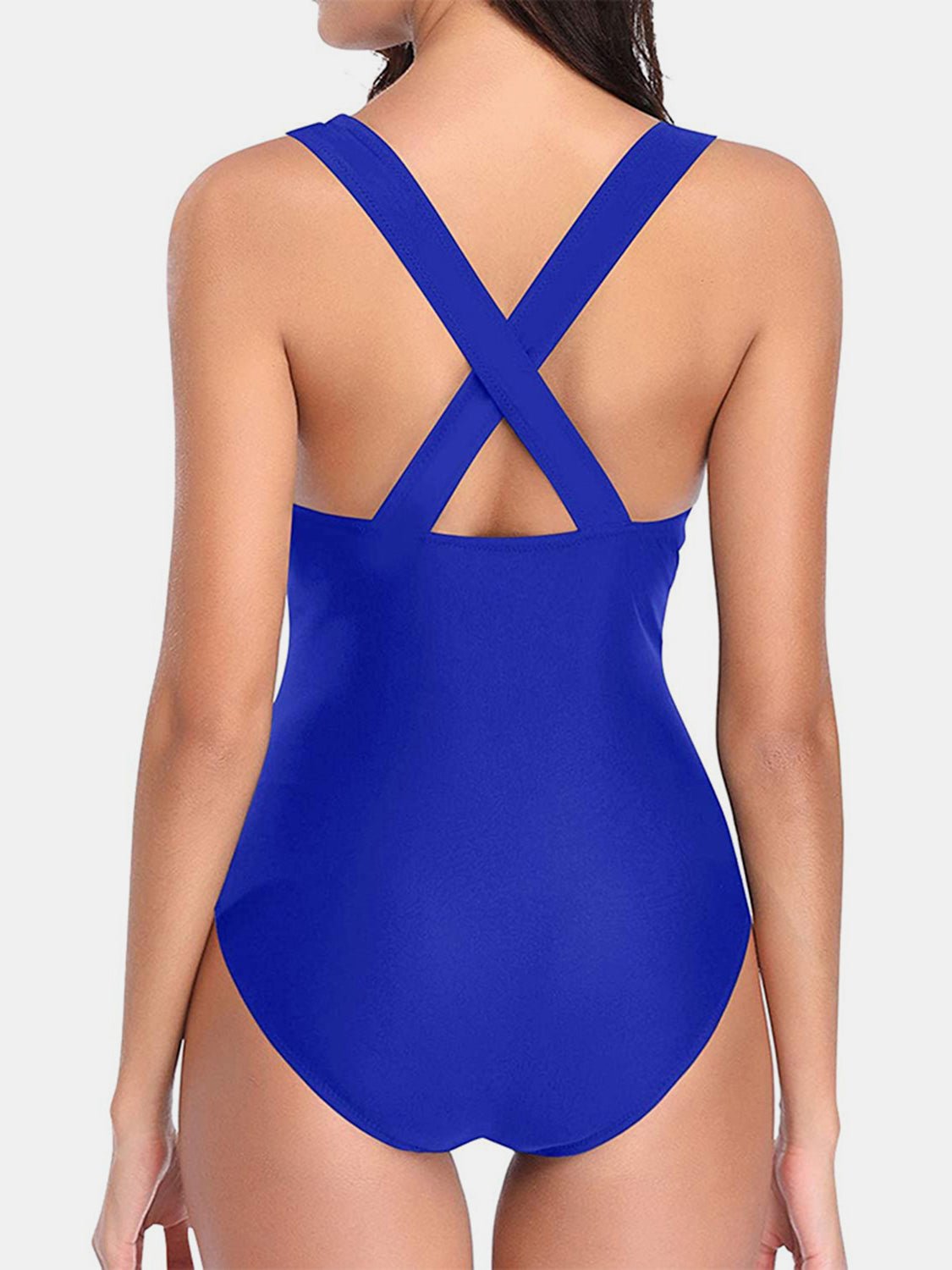 Crisscross Plunge Wide Strap One - Piece Swimwear - Admiresty