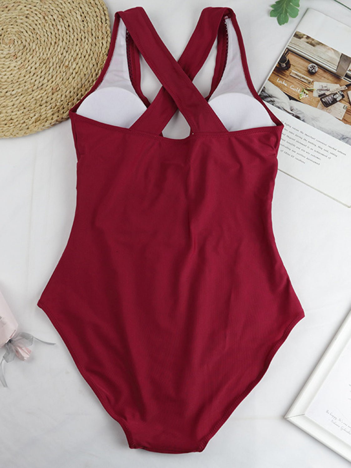 Crisscross Plunge Wide Strap One - Piece Swimwear - Admiresty