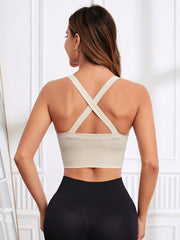 Crisscross Scoop Neck Active Bra - Admiresty