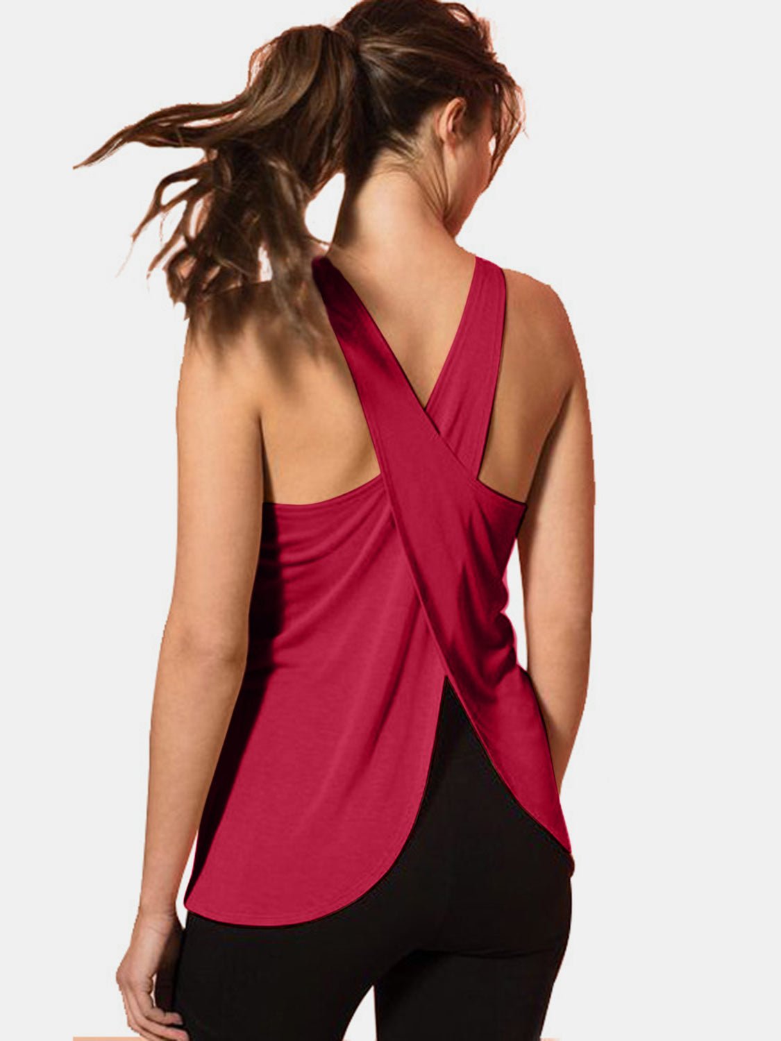 Crisscross Scoop Neck Active Tank - Admiresty